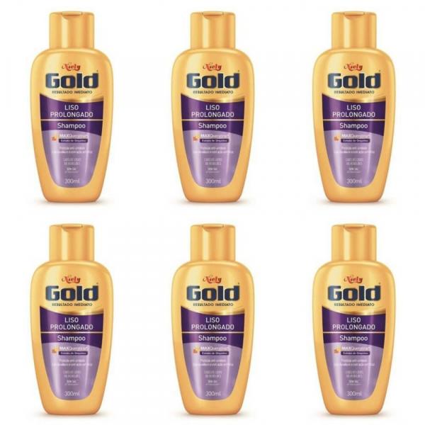 Niely Gold Liso Prolongado Shampoo 300ml (Kit C/06)