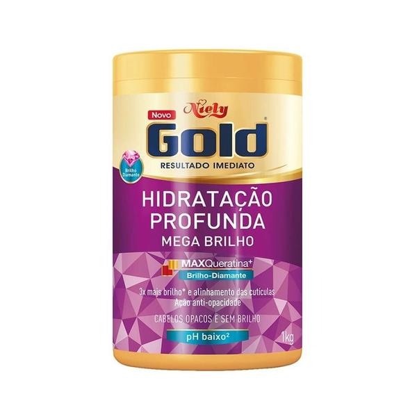 Niely Gold Mega Brilho Máscara Capilar 1kg