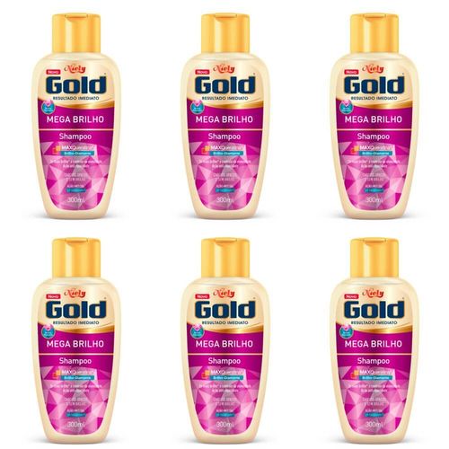 Niely Gold Mega Brilho Shampoo 300ml (kit C/06)
