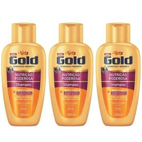 Niely Gold Nutrição Poderosa Shampoo 300ml - Kit com 03