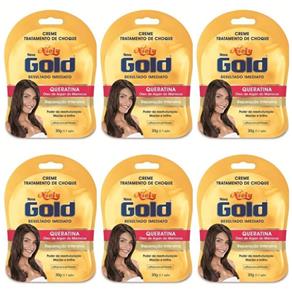 Niely Gold Queratina Tratamento de Choque 30g - Kit com 06
