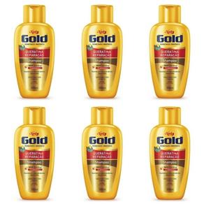 Niely Gold Queratina Uso Diário Shampoo 300ml - Kit com 06