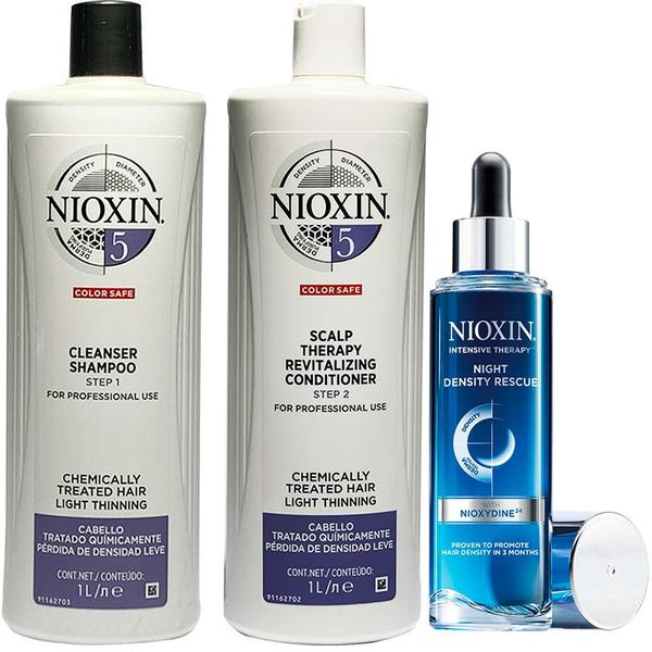 Nioxin Hair System 5 Sh + Cond 1000ml + Night Density Rescue