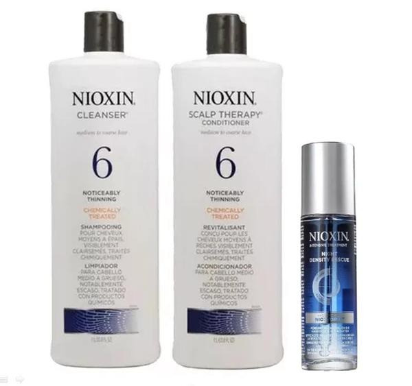 Nioxin Hair System 6 Sh + Cond 1000ml + Night Density Rescue