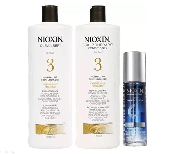 Nioxin Hair System 3 Sh + Cond 1000ml + Night Density Rescue