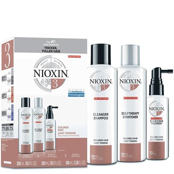 Nioxin 3 System Kit para Cabelo Colorido Afinamento Enfraq