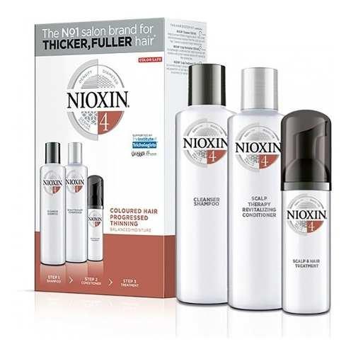 Nioxin System Tratamento N4 Cabelo Colorido Afinamento/enfraquecimento Aparente(3passos) 150ml+150ml+40ml - Coty