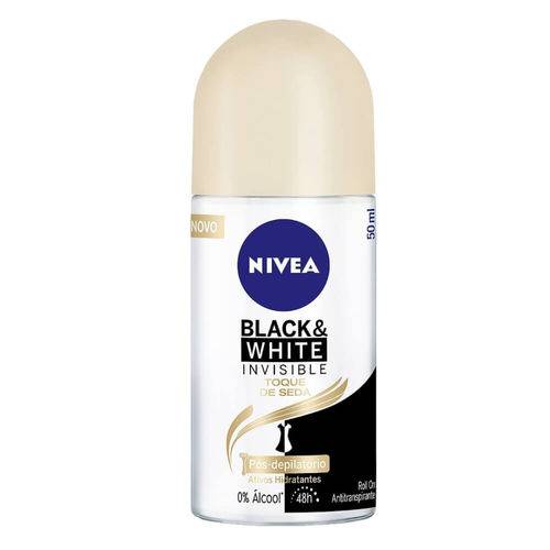 Nivea Black & White Desodorante Rollon Toque de Seda Feminino 50ml