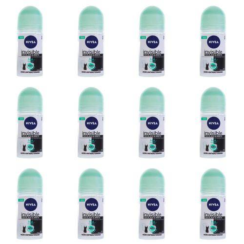 Nivea Black & White Fresh Desodorante Rollon Feminino 50ml (kit C/12)