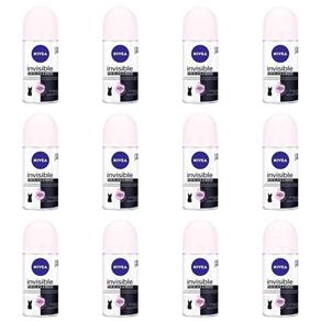 Nivea Black & White Clear Desodorante Rollon 50ml - Kit com 12