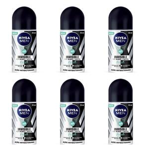 Nivea Black & White Fresh Desodorante Rollon Masculino 50ml - Kit com 06