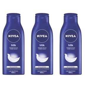Nivea Body Milk Hidratante para Banho 400ml - Kit com 03