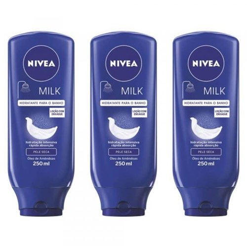 Nivea Body Milk Loção Hidratante 250ml (Kit C/03)