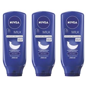 Nivea Body Milk Loção Hidratante 250ml - Kit com 03