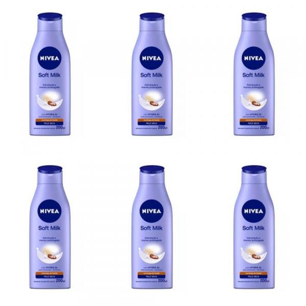 Nivea Body Soft Milk Loção Hidratante 200ml (Kit C/06)
