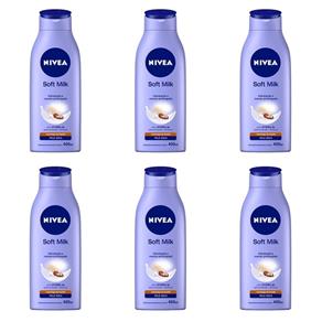 Nivea Body Soft Milk Loção Hidratante 400ml - Kit com 06