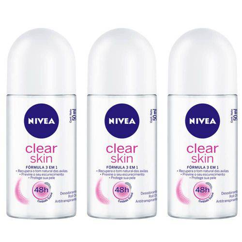 Nivea Clear Skin Desodorante Rollon 50ml (kit C/03)