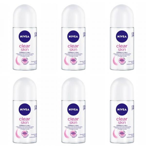 Nivea Clear Skin Desodorante Rollon 50ml (Kit C/06)