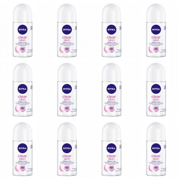 Nivea Clear Skin Desodorante Rollon 50ml (Kit C/12)