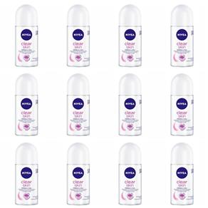 Nivea Clear Skin Desodorante Rollon 50ml - Kit com 12
