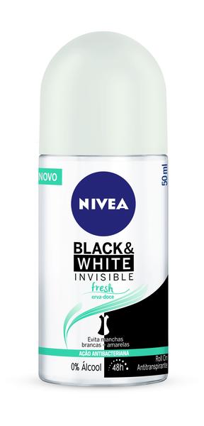 Nivea Desodorante Roll On Feminino Invisible Black White Fresh 50ML