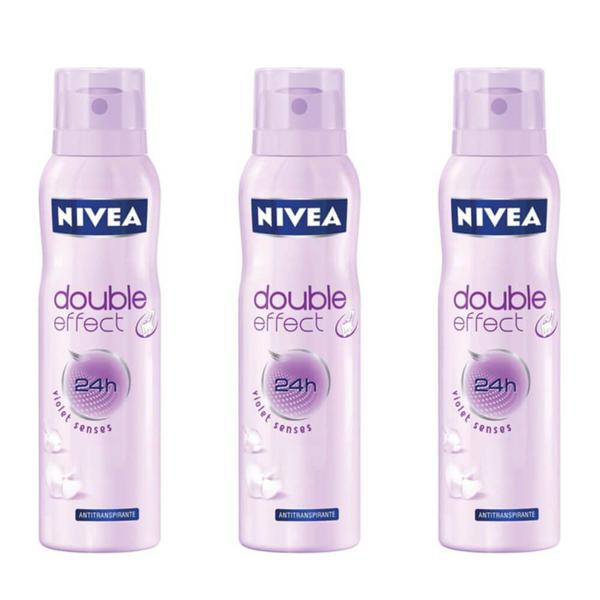 Nivea Double Effect Violet Sense Desodorante Aerosol 150ml (kit C/03)