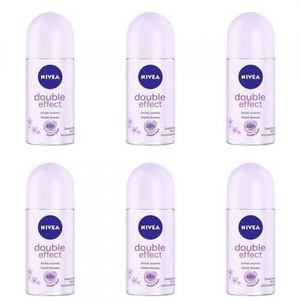 Nivea Double Effect Violet Sense Desodorante Rollon 50ml (Kit C/06)