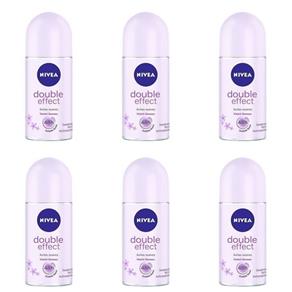 Nivea Double Effect Violet Sense Desodorante Rollon 50ml - Kit com 06
