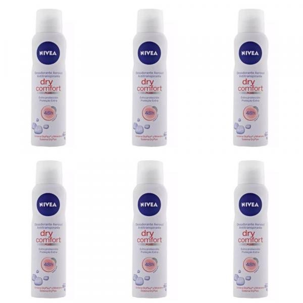 Nivea Dry Comfort Desodorante Aerosol Feminino 150ml (Kit C/06)