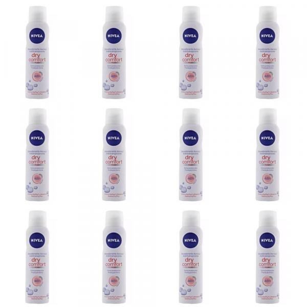Nivea Dry Comfort Desodorante Aerosol Feminino 150ml (kit C/12)