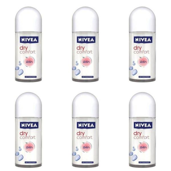Nivea Dry Confort Desodorante Rollon 50ml (Kit C/06)