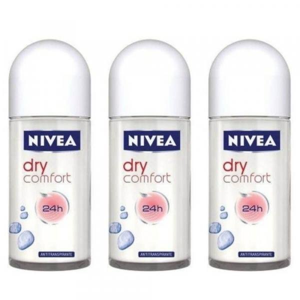 Nivea Dry Confort Desodorante Rollon 50ml (Kit C/03)