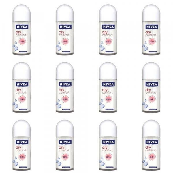 Nivea Dry Confort Desodorante Rollon 50ml (kit C/12)