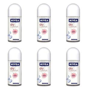 Nivea Dry Confort Desodorante Rollon 50ml - Kit com 06