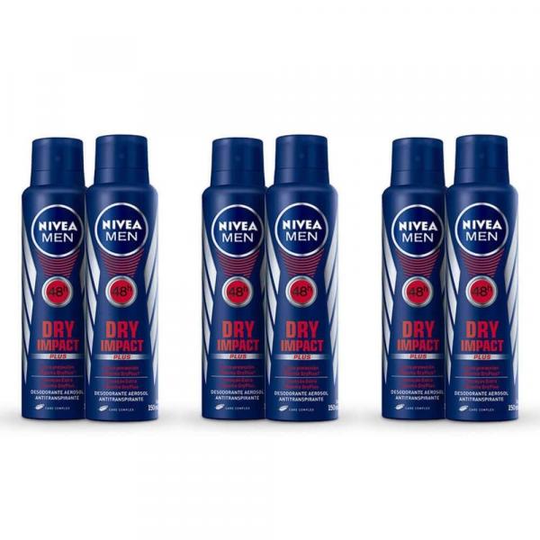 Nivea Dry Impact Men Desodorante Aerosol 2x150ml (Kit C/03)