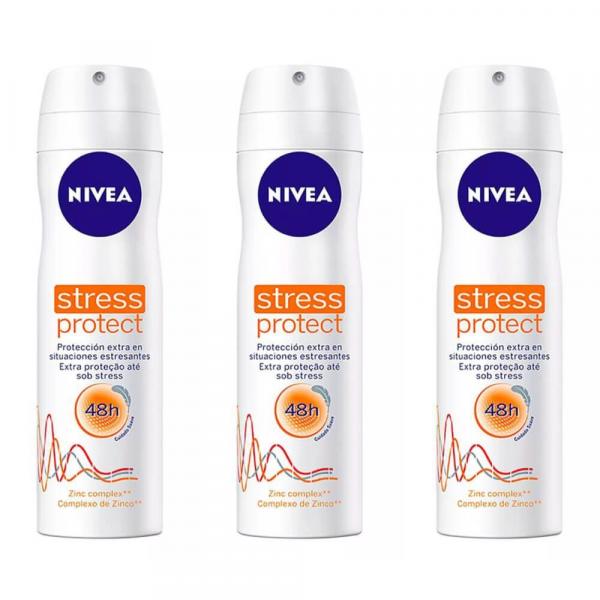Nivea Feminino Stress Protect Desodorante Aerosol 150ml (kit C/03)