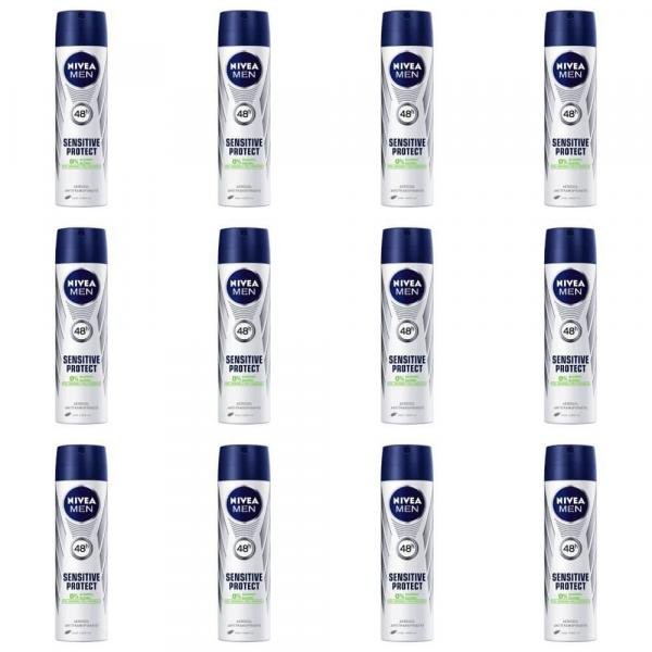 Nivea For Men Sensitive Protect Desodorante Aerosol 150ml (Kit C/12)