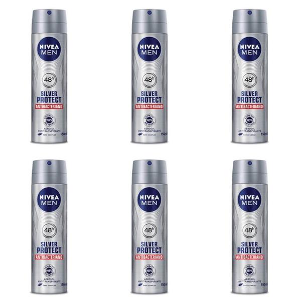 Nivea For Men Silver Protect Desodorante Aerosol 150ml (Kit C/06)