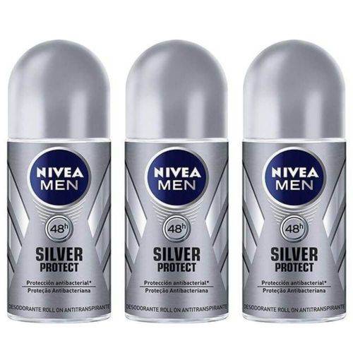 Nivea For Men Silver Protect Desodorante Rollon 50ml (kit C/03)