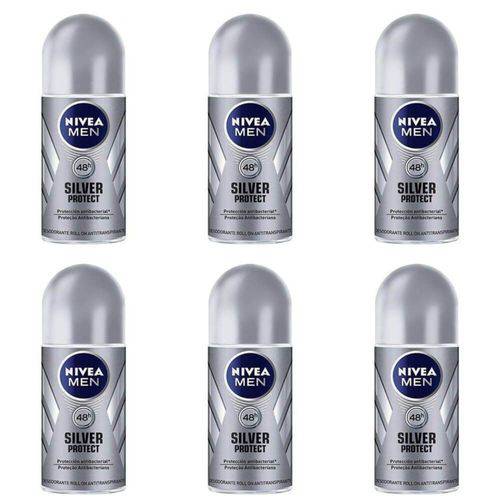 Nivea For Men Silver Protect Desodorante Rollon 50ml (kit C/06)