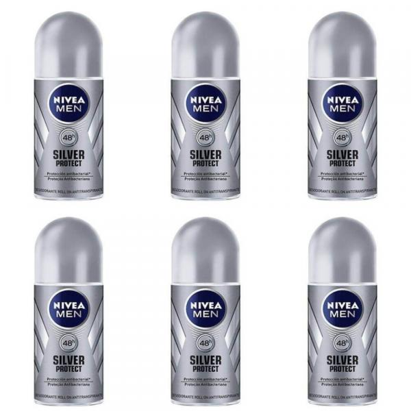 Nivea For Men Silver Protect Desodorante Rollon 50ml (Kit C/06)
