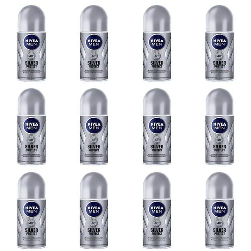 Nivea For Men Silver Protect Desodorante Rollon 50ml (kit C/12)