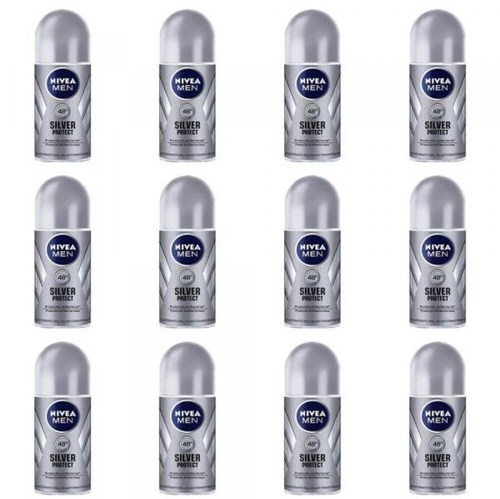 Nivea For Men Silver Protect Desodorante Rollon 50ml (Kit C/12)
