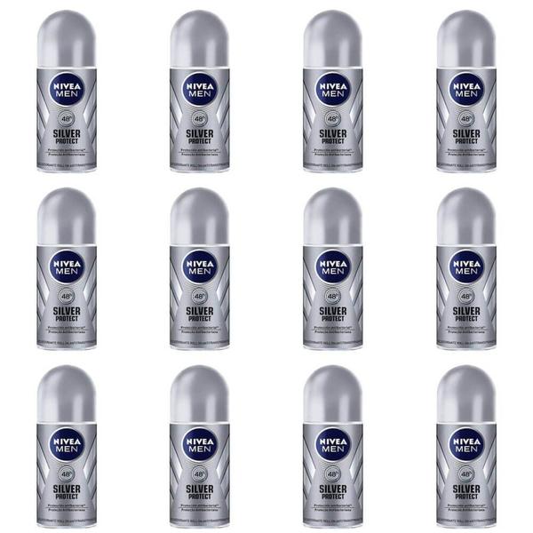 Nivea For Men Silver Protect Desodorante Rollon 50ml (Kit C/12)