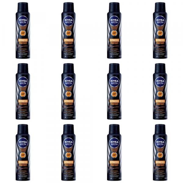 Nivea For Men Stress Protect Desodorante Aerosol 150ml (Kit C/12)
