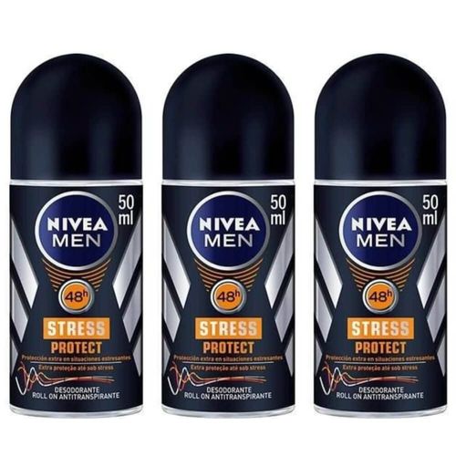 Nivea For Men Stress Protect Desodorante Rollon 50ml (kit C/03)
