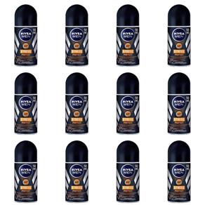 Nivea For Men Stress Protect Desodorante Rollon 50ml - Kit com 12