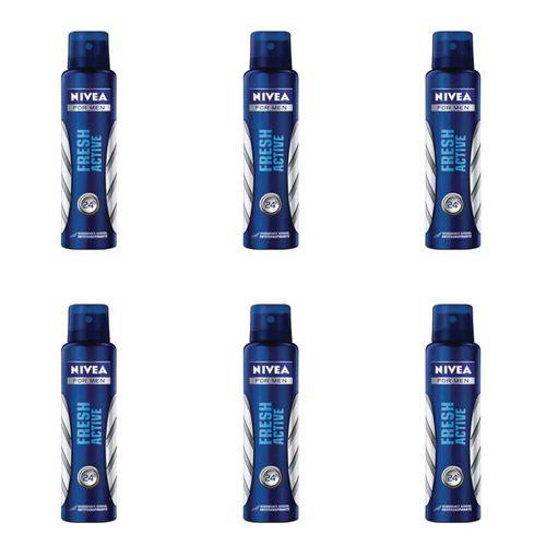 Nivea Fresh Active Desodorante Aerosol Masculino 150ml (kit C/06)