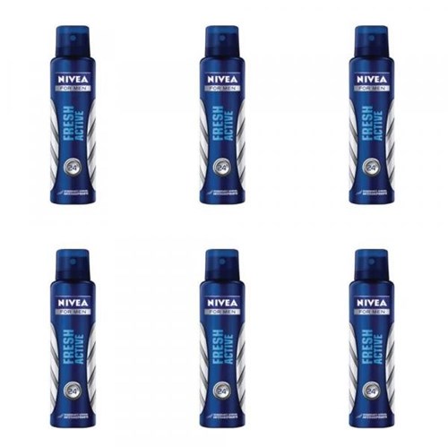 Nivea Fresh Active Desodorante Aerosol Masculino 150ml (Kit C/06)