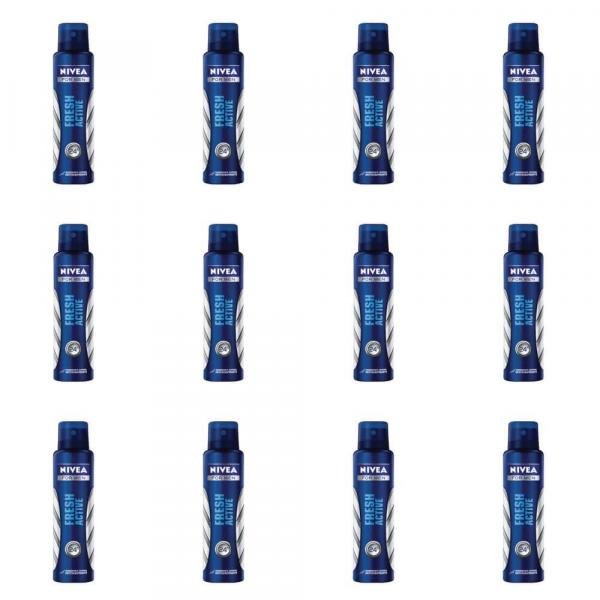 Nivea Fresh Active Desodorante Aerosol Masculino 150ml (Kit C/12)